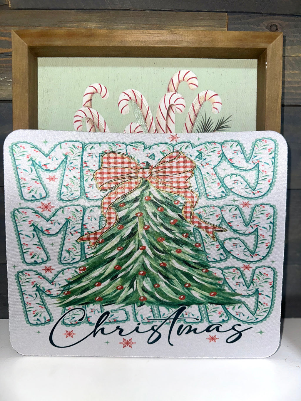 🎄 “Merry Merry Christmas” Festive Tree Mouse Pad