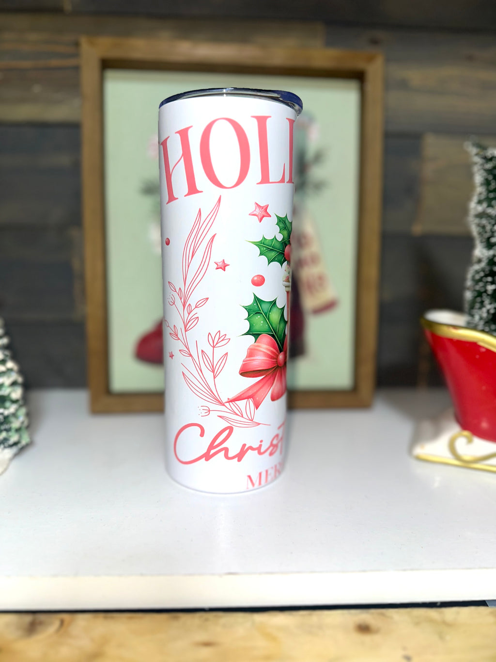 🎄 Jolly Holly Christmas Club Skinny Tumbler ￼