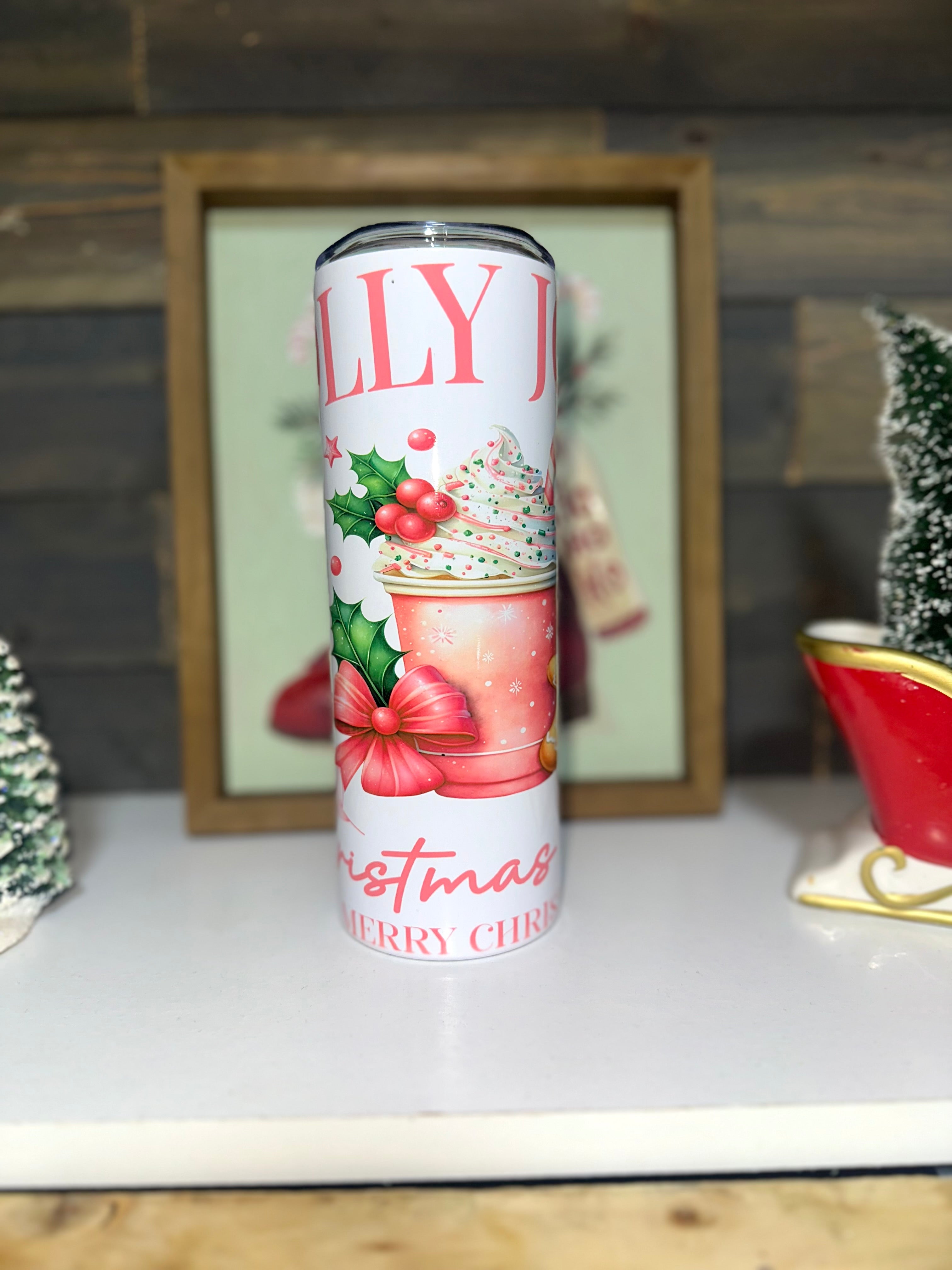 🎄 Jolly Holly Christmas Club Skinny Tumbler ￼