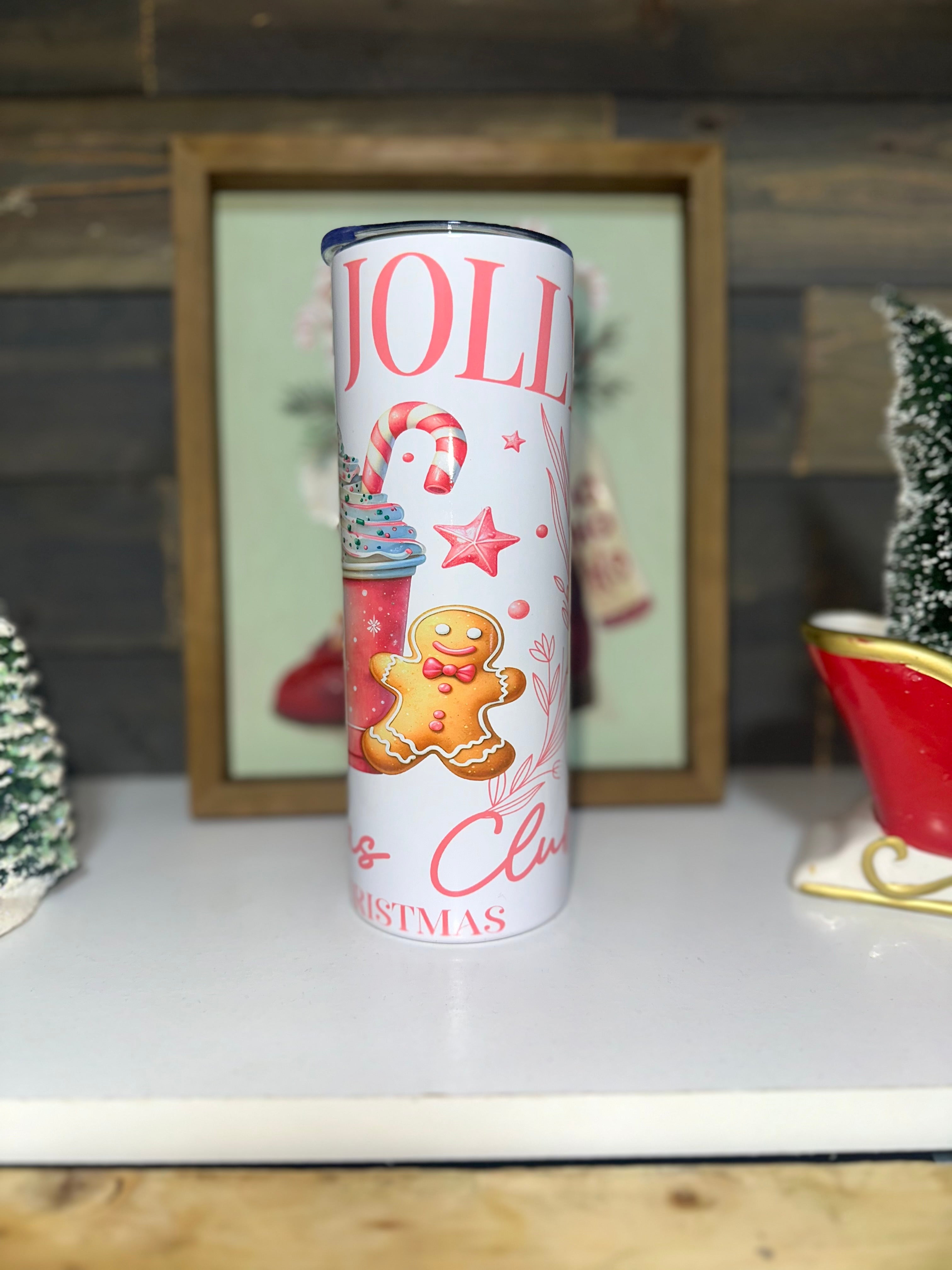 🎄 Jolly Holly Christmas Club Skinny Tumbler ￼