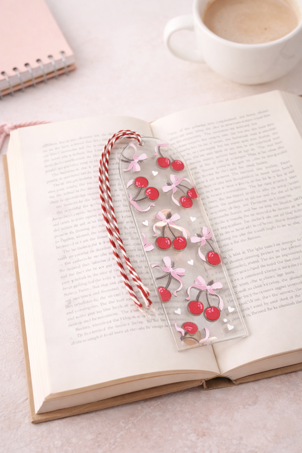 Cherry Bow Acrylic Bookmark 🍒🎀