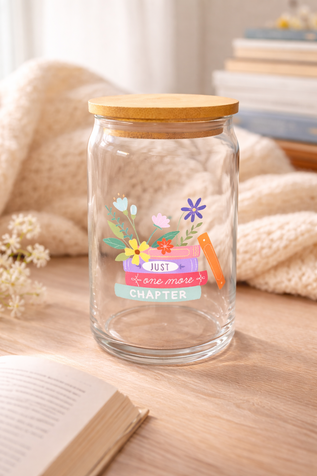 Just One More Chapter Glass Cup 📚✨
